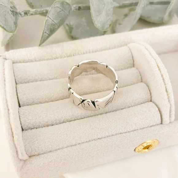 925 Sterling Silver Modern Ring Band Irregular Ring Abstract Modern Ring Band - Picture 5 of 9